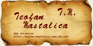 Teofan Mastalica vizit kartica